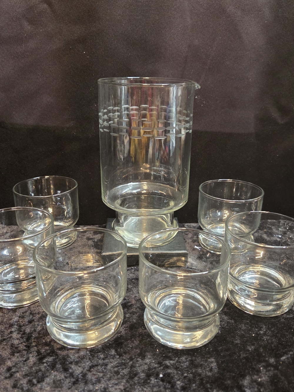 Princess House Clear Glass Pitcher and 6 Tumbler Set - Clear